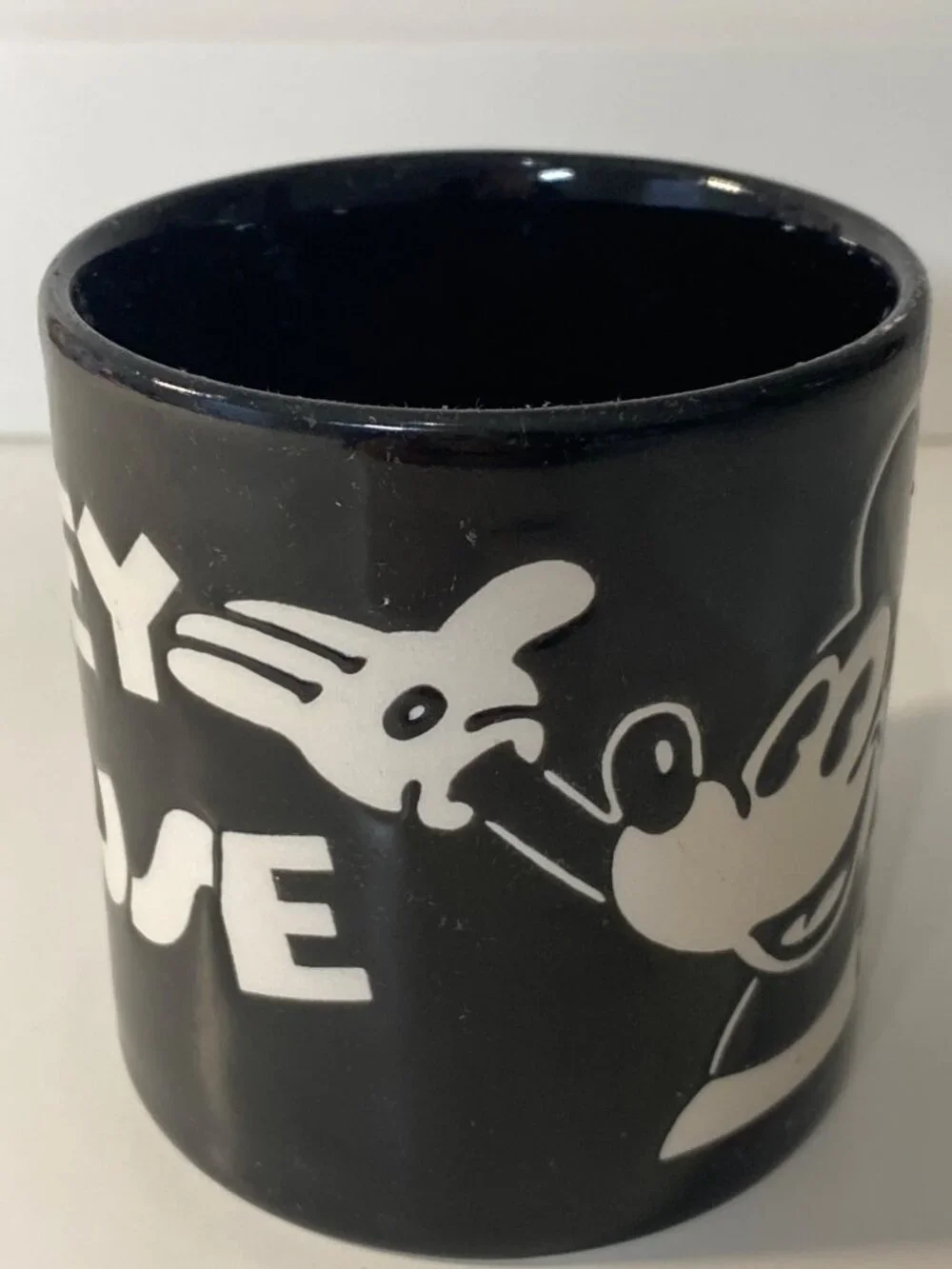 Disney Mickey Mouse Black White Etched 3D Coffee Mug Cup 12oz Retro Look Mickey